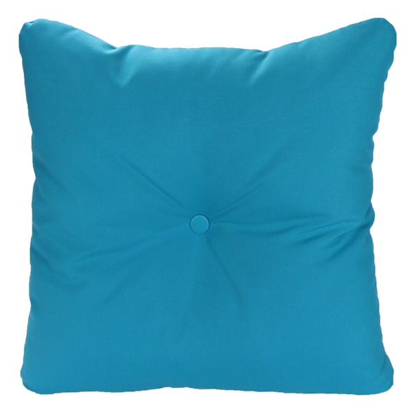 Turquoise Canvas Outdoor Tufted Back Cushion