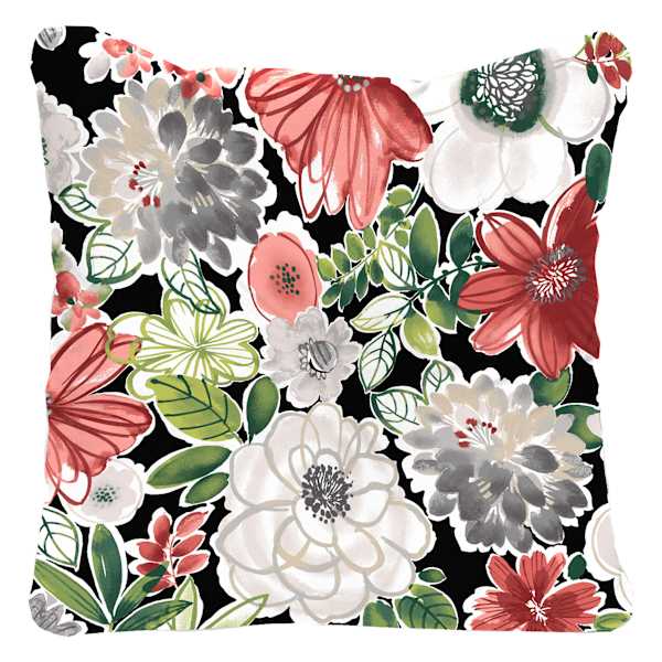 Tamani Raven Floral Outdoor Tufted Back Cushion