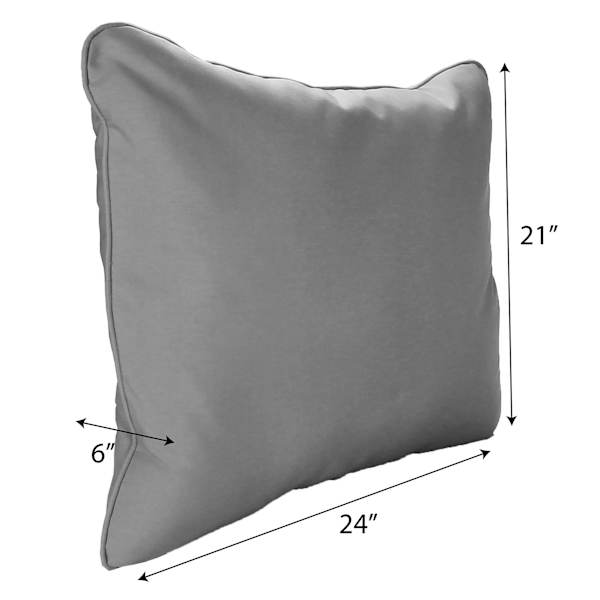 Black Canvas Corded Outdoor Back Cushion