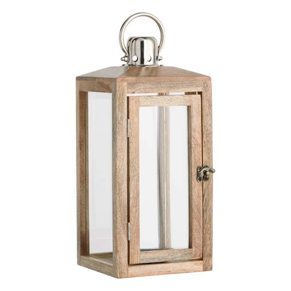 Honeybloom Natural Wood Lantern, 18"