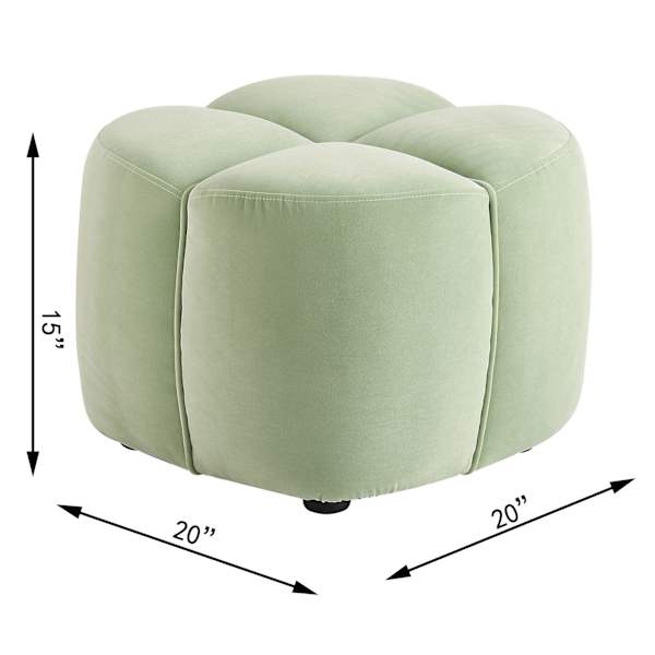 Tracey Boyd Petal-Like Shape Ottoman, Sage
