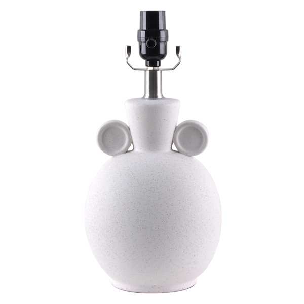 White & Grey Ceramic Lamp Base, 14"
