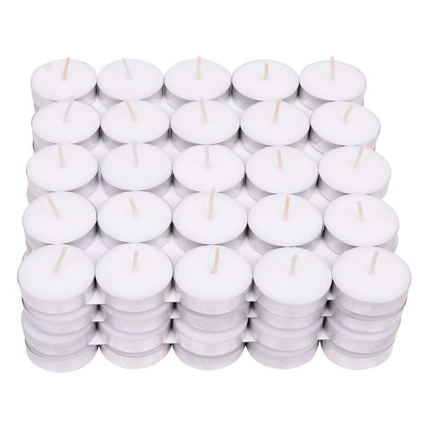 100-Pack White Unscented Tealight Candles