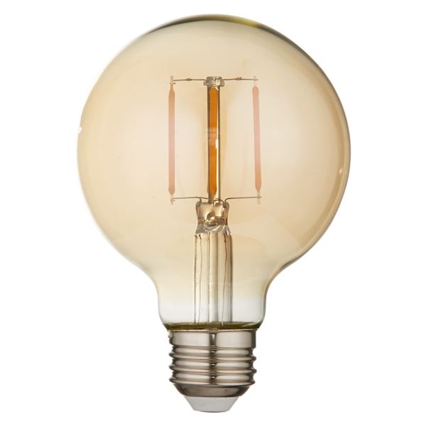 Amber Edison Round Bulb, 1-Pack