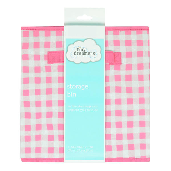 Tiny Dreamers Collapsible Pink Gingham Modular Cube