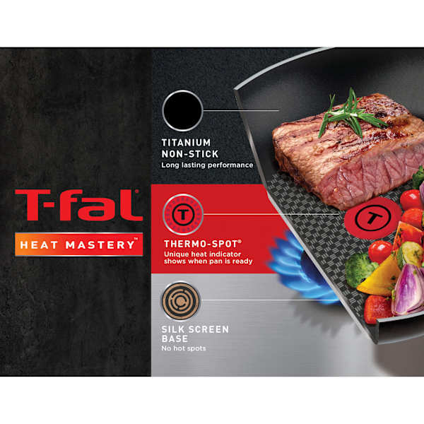T-fal Initiatives 18-Piece Cookware Set, Gray