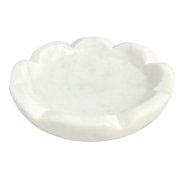 White Marble Trinket Tray, 4.5"