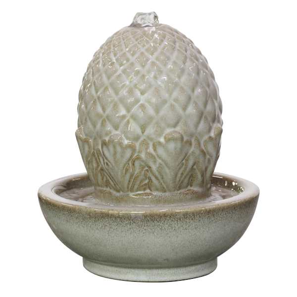 Providence Ceramic Acorn Tabletop Outdoor Fountain, 8.7"