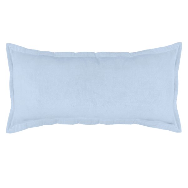 Providence Blue Cotton Velvet Throw Pillow, 14x36