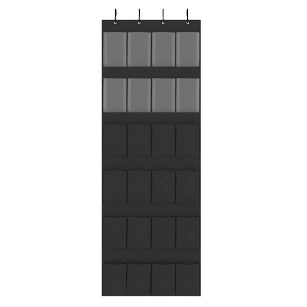 Over The Door Fabric Shoe Closet Organizer, Black