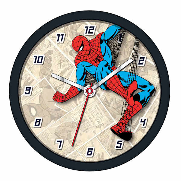 Spiderman Black Round Wall Clock, 10"