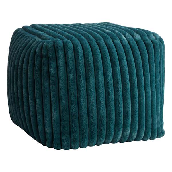 Tracey Boyd Esme Channeled Fur Pouf, Teal