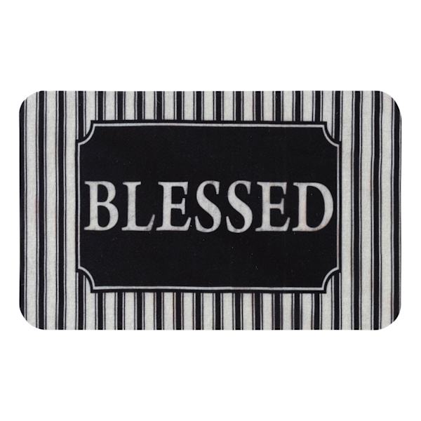 Blessed Striped Echo Doormat, 17x27