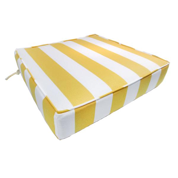 Providence Yellow Awning Striped Single Outdoor Deep Seat Cushion