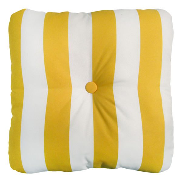 Providence Yellow Awning Striped Outdoor Tufted Back Cushion