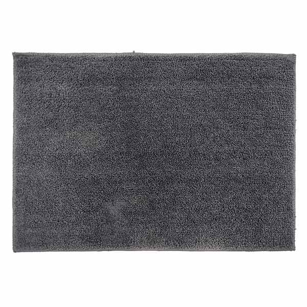 Essential Cut Pile Dark Grey Bath Rug, 17x24