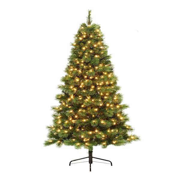 (A48) Pre-Lit Carolina Pine Christmas Tree, 6'