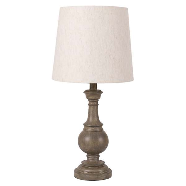 Brown Spindle Large Table Lamp with Shade, 22.75"
