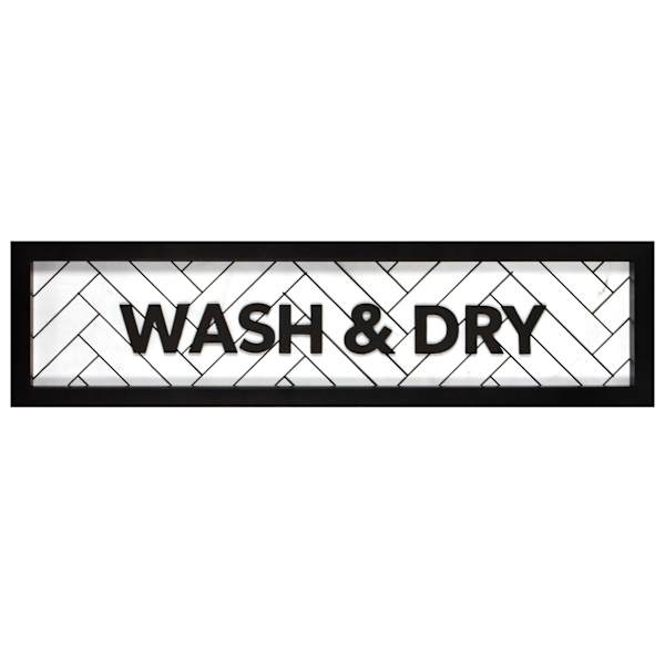 Framed Wash & Dry Wall Decor, 27x6