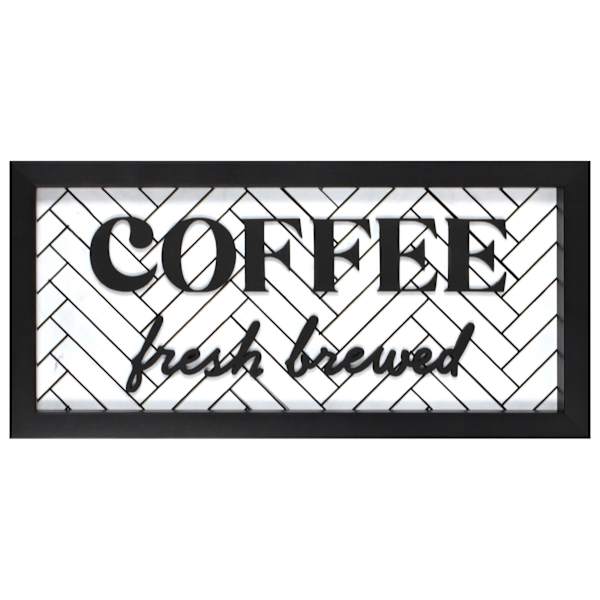 Coffee Fresh Brewed Framed Wall Decor, 18x8