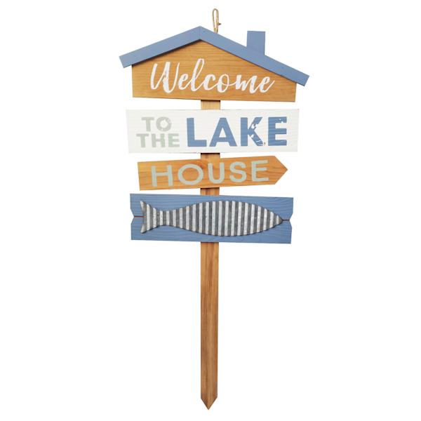 Welcome To The Lake House Wooden Yard Stake, 31"