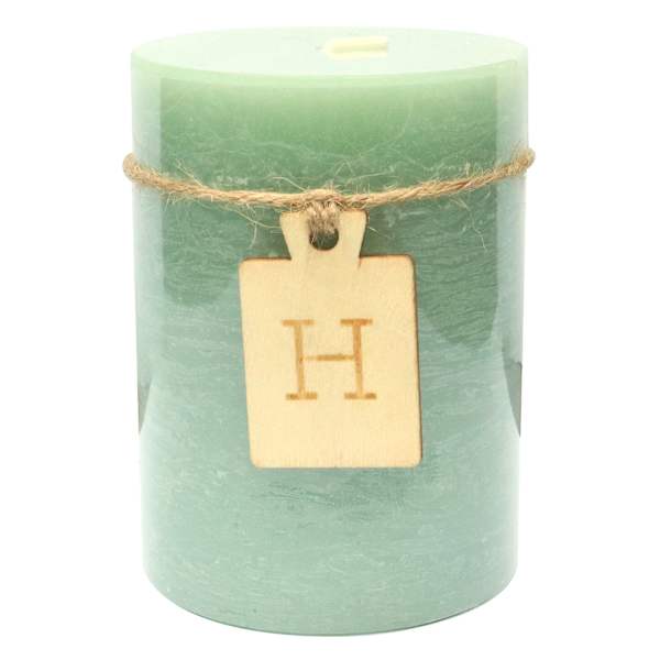 Honeybloom Green Unscented Rustic Pillar Candle, 3x4