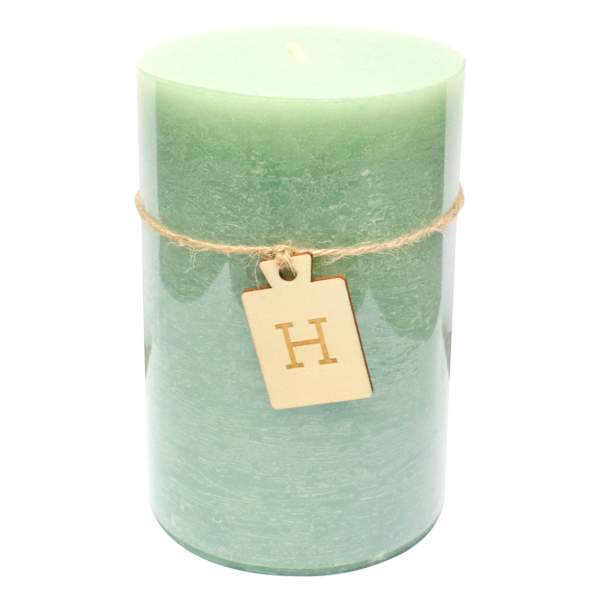 Honeybloom Green Unscented Rustic Pillar Candle, 4x6