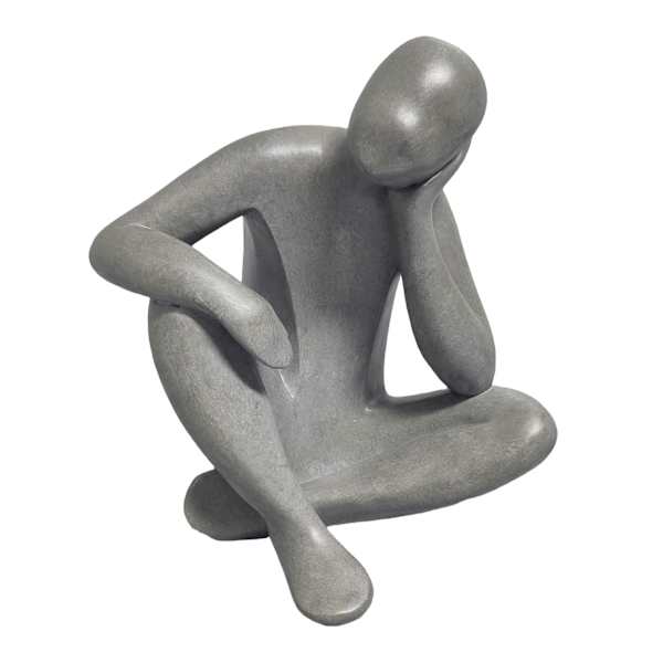 Thinking Man Outdoor Garden Sculpture, 14"