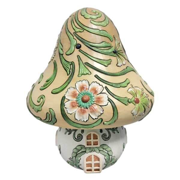 Mushroom House Outdoor Garden Statue, 11.2"