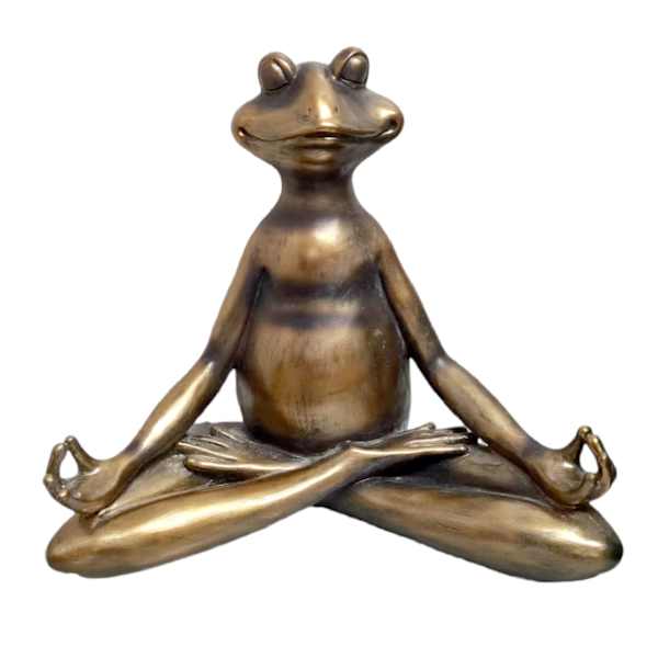 Yoga Frog Outdoor Garden Statue, 16"
