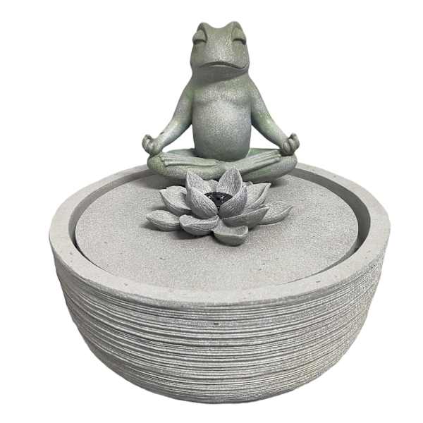 Yoga Frog Outdoor Fountain, 15"
