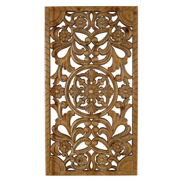 Found & Fable Brown Carved Wooden Wall Decor, 17x31