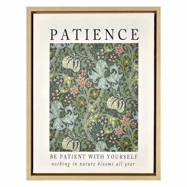 Framed Patience Botanical Canvas Wall Art, 13x15