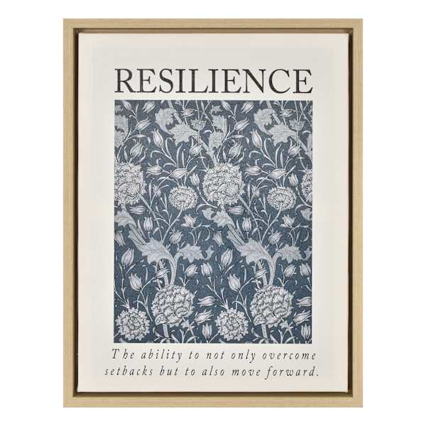 Framed Resilience Botanical Canvas Wall Art, 13x15