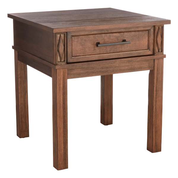 Providence Winston 1-Door Side Table, Brown