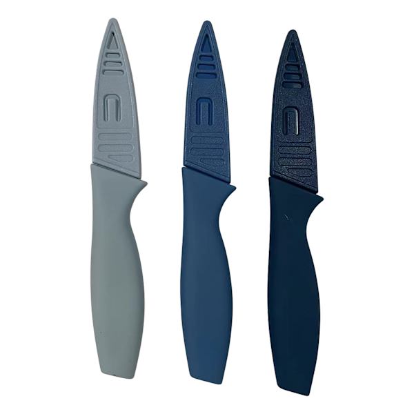 6-Piece Blue Soft Touch Non-Stick Paring Knife & Sheath Set