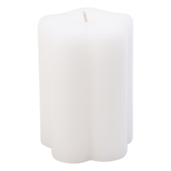 Providence White Flower Pillar Candle, 3x4