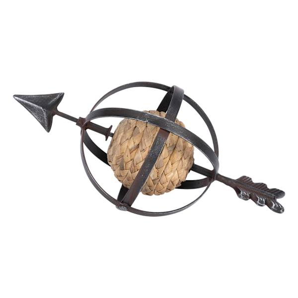 Honeybloom Black Metal Arrow Globe, 12"