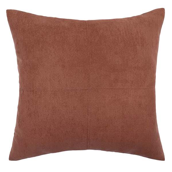 Baked Clay Torrey Faux Suede Throw Pillow, 24"