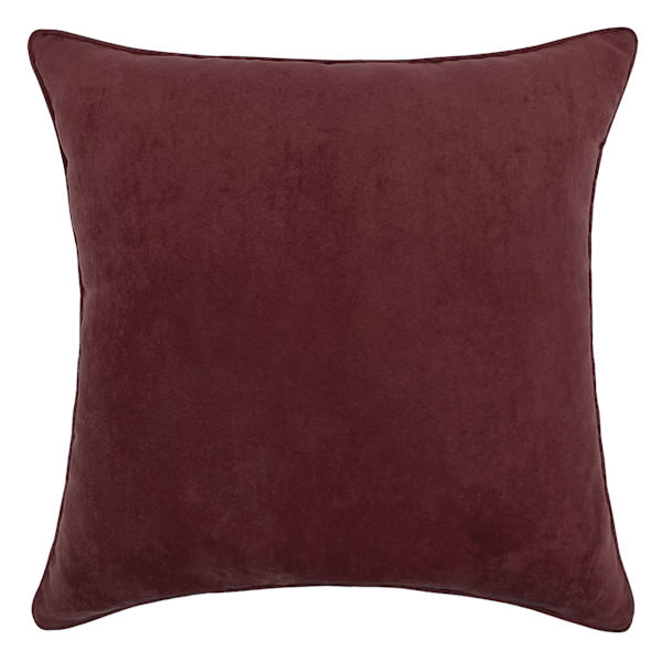 Mulberry Red Torrey Faux Suede Throw Pillow, 18"