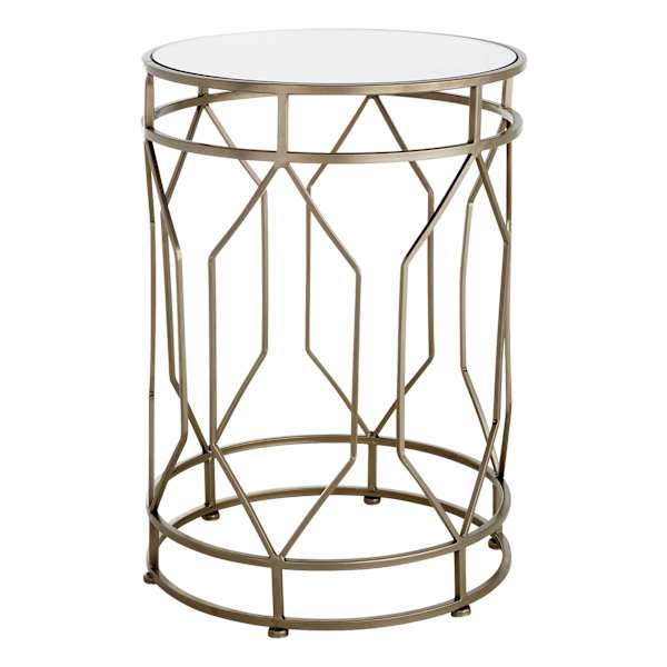 Providence Silver Metal Quatrefoil Nesting Table, Small
