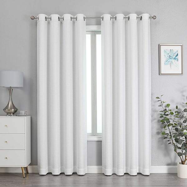 Sun Shield White Blackout Grommet Curtain Panel, 84"