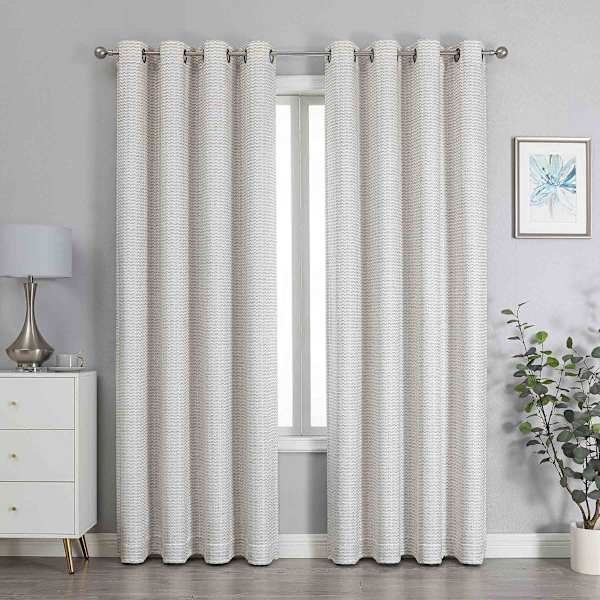 Sun Shield Linen Blackout Grommet Curtain Panel, 95"