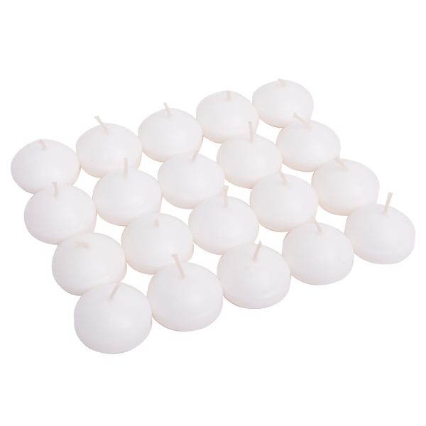 20-Pack White Unscented Overdip Floating Candles