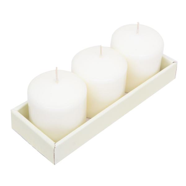 3-Pack Ivory Unscented Overdip Votive Candles, 3"
