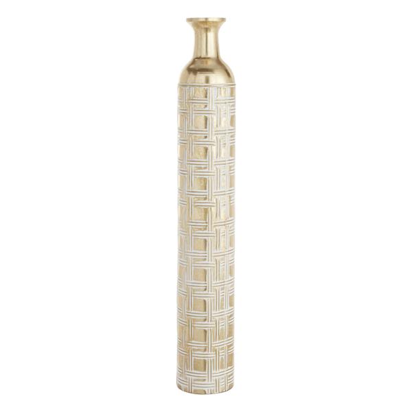 Gold Metal Floor Vase, 35.5"