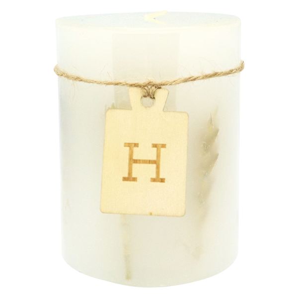 Honeybloom Wheat Embedded Unscented Pillar Candle, 3x4