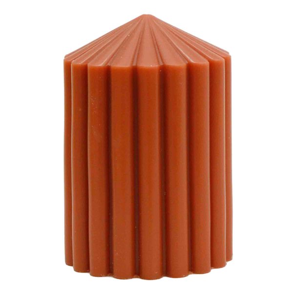 Found & Fable Rust Unscented Ribbed Pillar Candle, 3x4