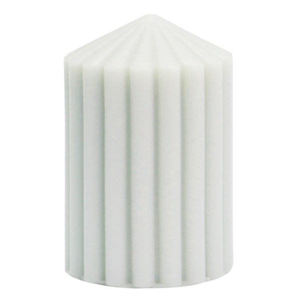 Found & Fable Grey Unscented Ribbed Pillar Candle, 3x4