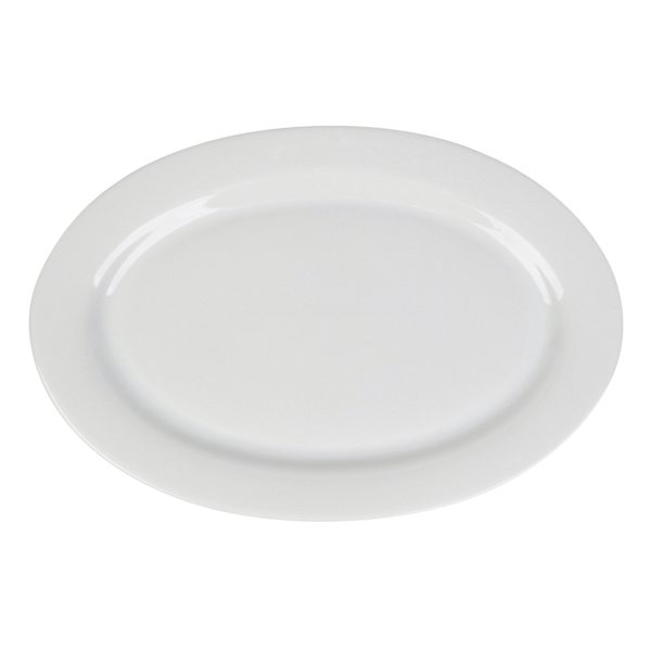 White Porcelain Oval Platter, 16"
